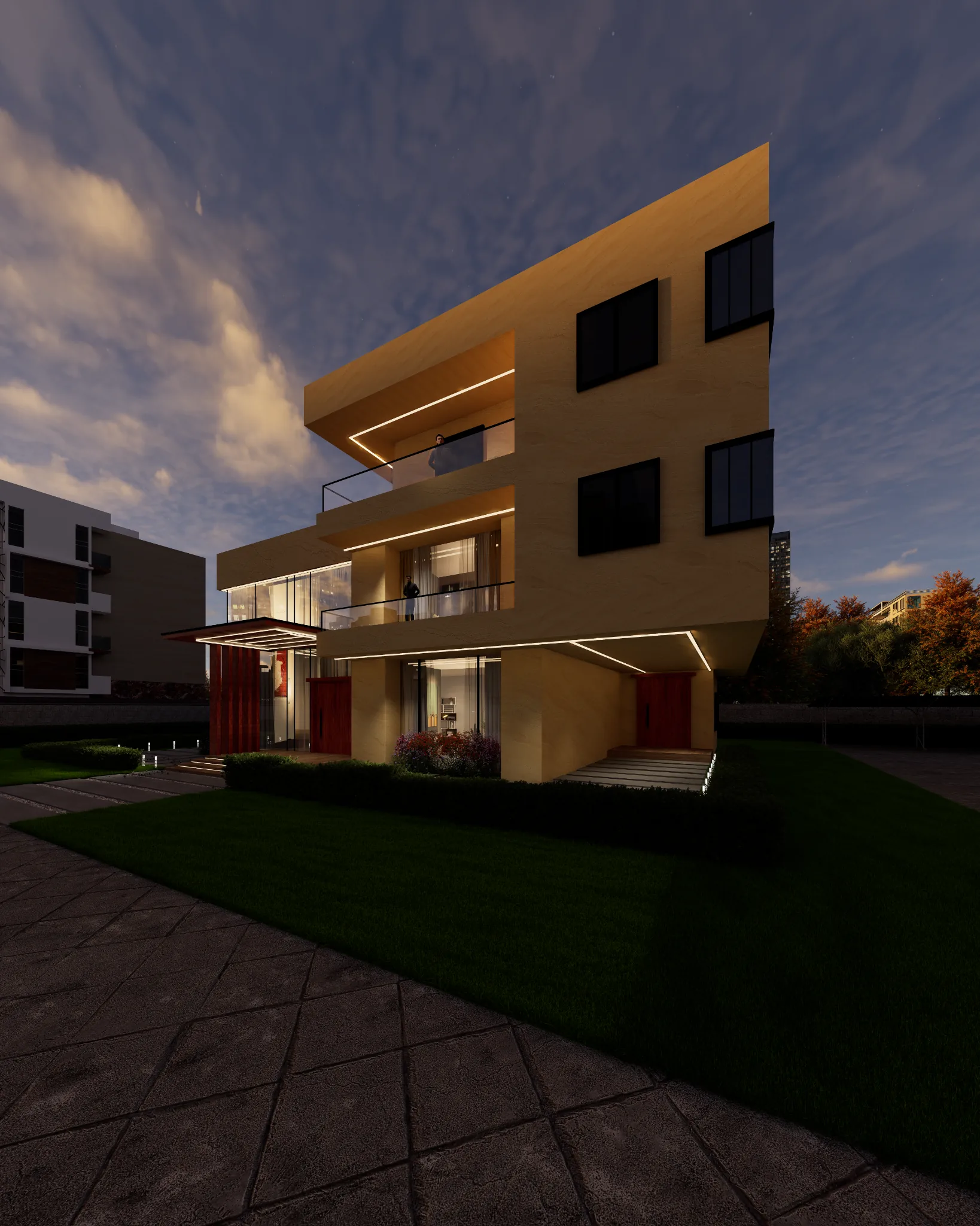 Nagakiba Night architectural visualization 03 by Graphkin